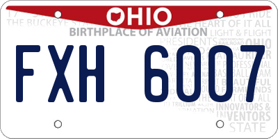OH license plate FXH6007