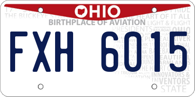 OH license plate FXH6015