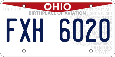 OH license plate FXH6020