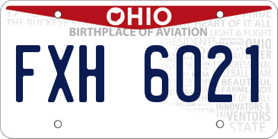 OH license plate FXH6021