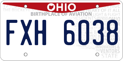 OH license plate FXH6038