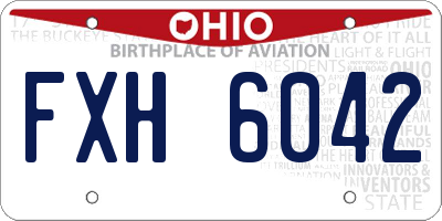 OH license plate FXH6042