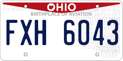 OH license plate FXH6043