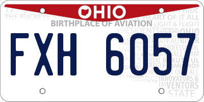 OH license plate FXH6057