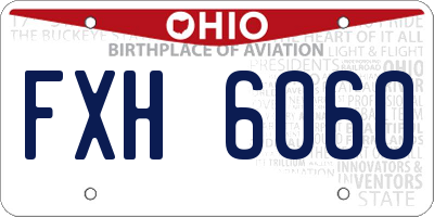 OH license plate FXH6060