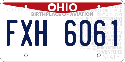 OH license plate FXH6061