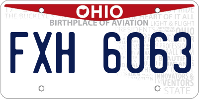 OH license plate FXH6063