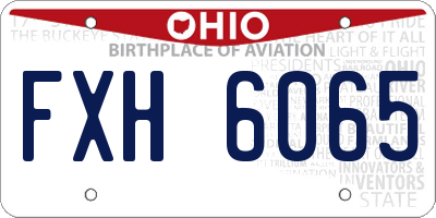 OH license plate FXH6065
