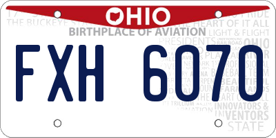 OH license plate FXH6070
