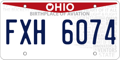OH license plate FXH6074