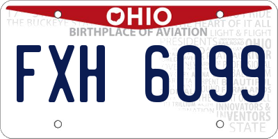 OH license plate FXH6099