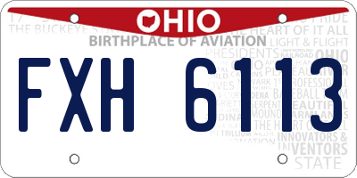 OH license plate FXH6113