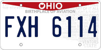 OH license plate FXH6114