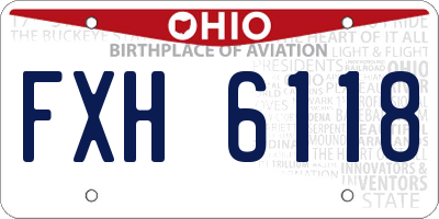 OH license plate FXH6118