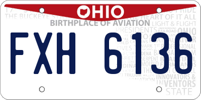 OH license plate FXH6136
