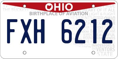 OH license plate FXH6212