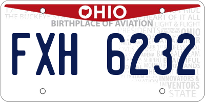 OH license plate FXH6232