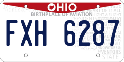 OH license plate FXH6287