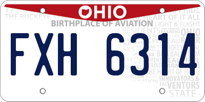 OH license plate FXH6314