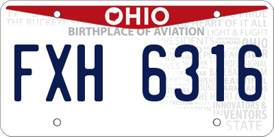 OH license plate FXH6316