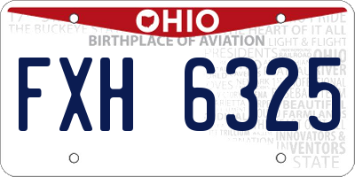 OH license plate FXH6325