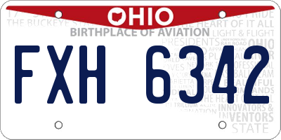 OH license plate FXH6342
