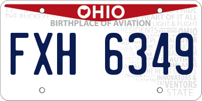 OH license plate FXH6349