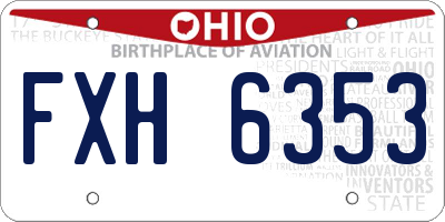 OH license plate FXH6353