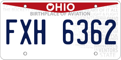 OH license plate FXH6362
