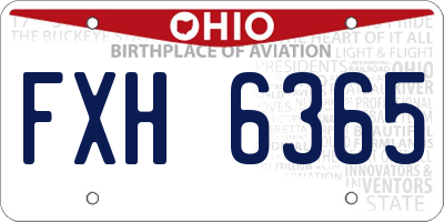 OH license plate FXH6365