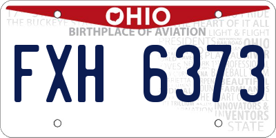 OH license plate FXH6373