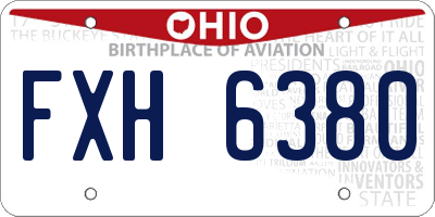 OH license plate FXH6380
