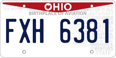 OH license plate FXH6381