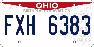 OH license plate FXH6383
