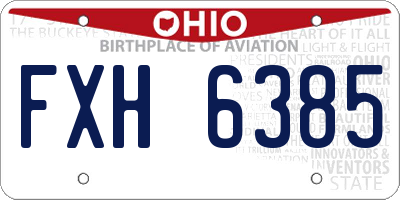 OH license plate FXH6385