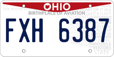 OH license plate FXH6387