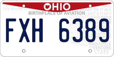 OH license plate FXH6389