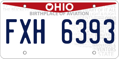 OH license plate FXH6393
