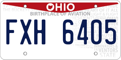 OH license plate FXH6405