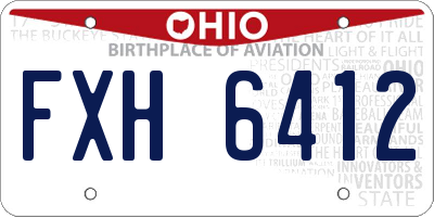OH license plate FXH6412
