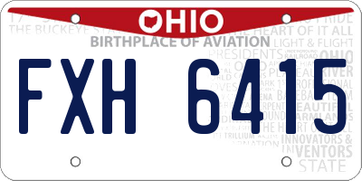 OH license plate FXH6415