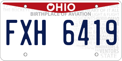 OH license plate FXH6419