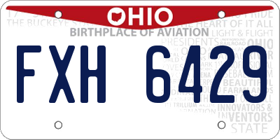 OH license plate FXH6429