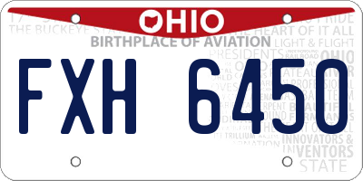 OH license plate FXH6450