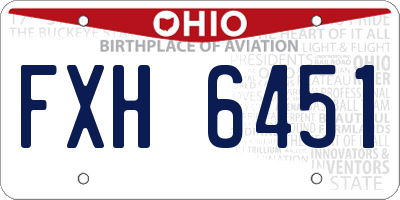 OH license plate FXH6451