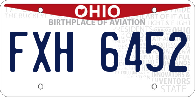 OH license plate FXH6452