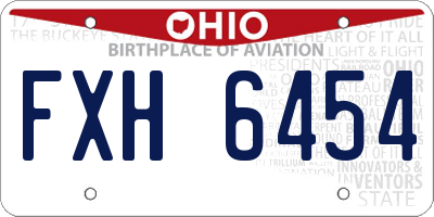 OH license plate FXH6454