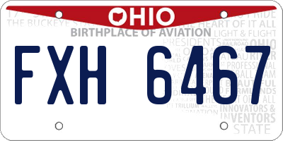 OH license plate FXH6467