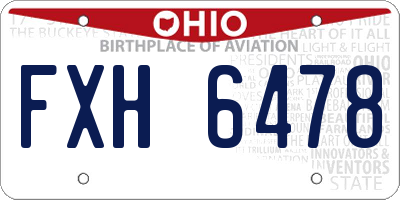 OH license plate FXH6478