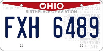 OH license plate FXH6489